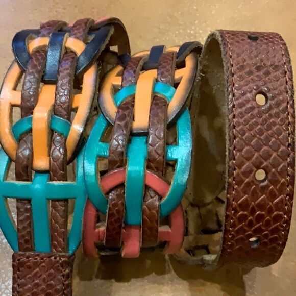 Fossil multicolor leather link belt Size  Small S - Picture 12 of 12